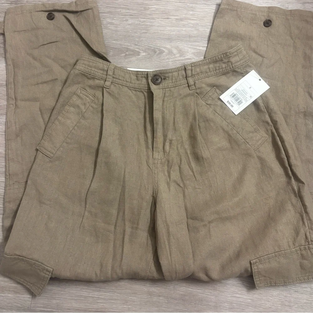 A New Day High-Rise Straight Ankle Linen Pants | Size 2 NWT - Picture 2 of 8